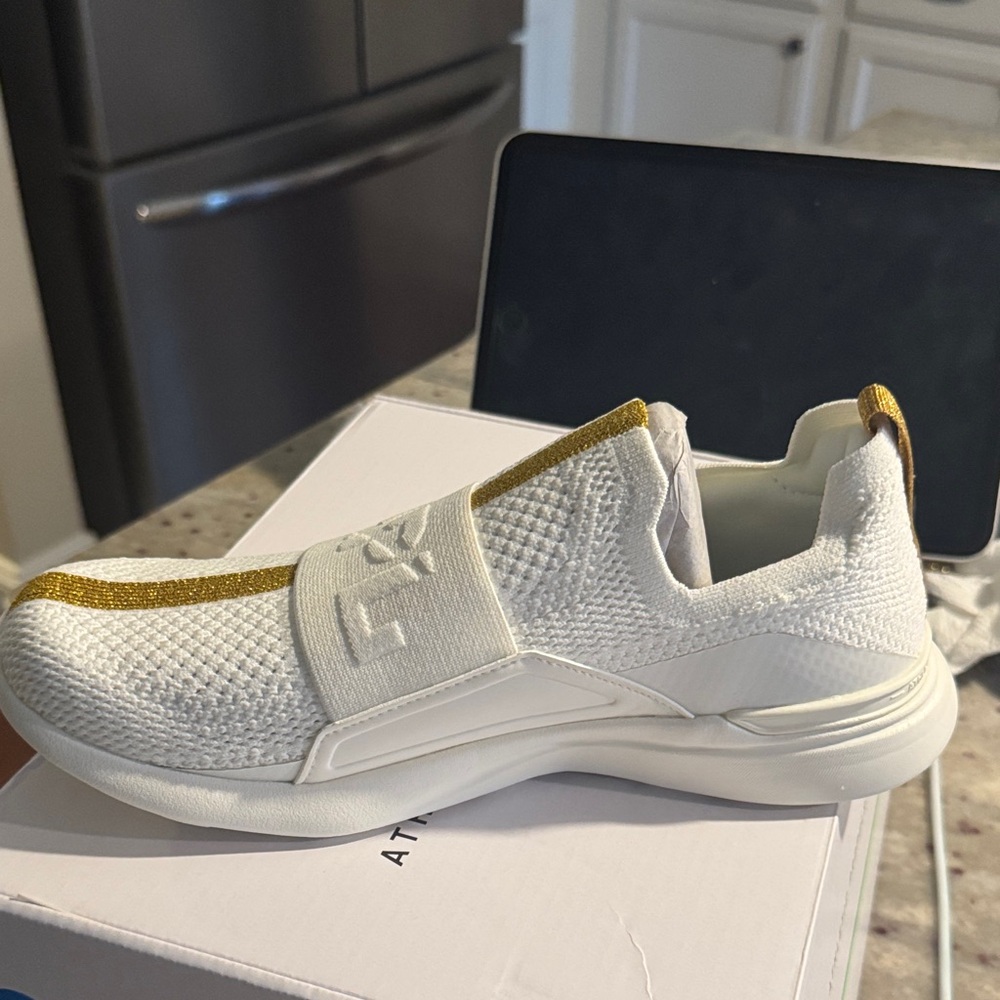 APL Ivory and Gold TechLoom Bliss Sneakers - Picture 10 of 10